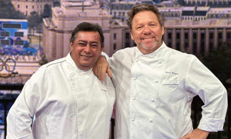 Chef Claude Troisgros recebe Batista no Cucina Mia, em Goiânia