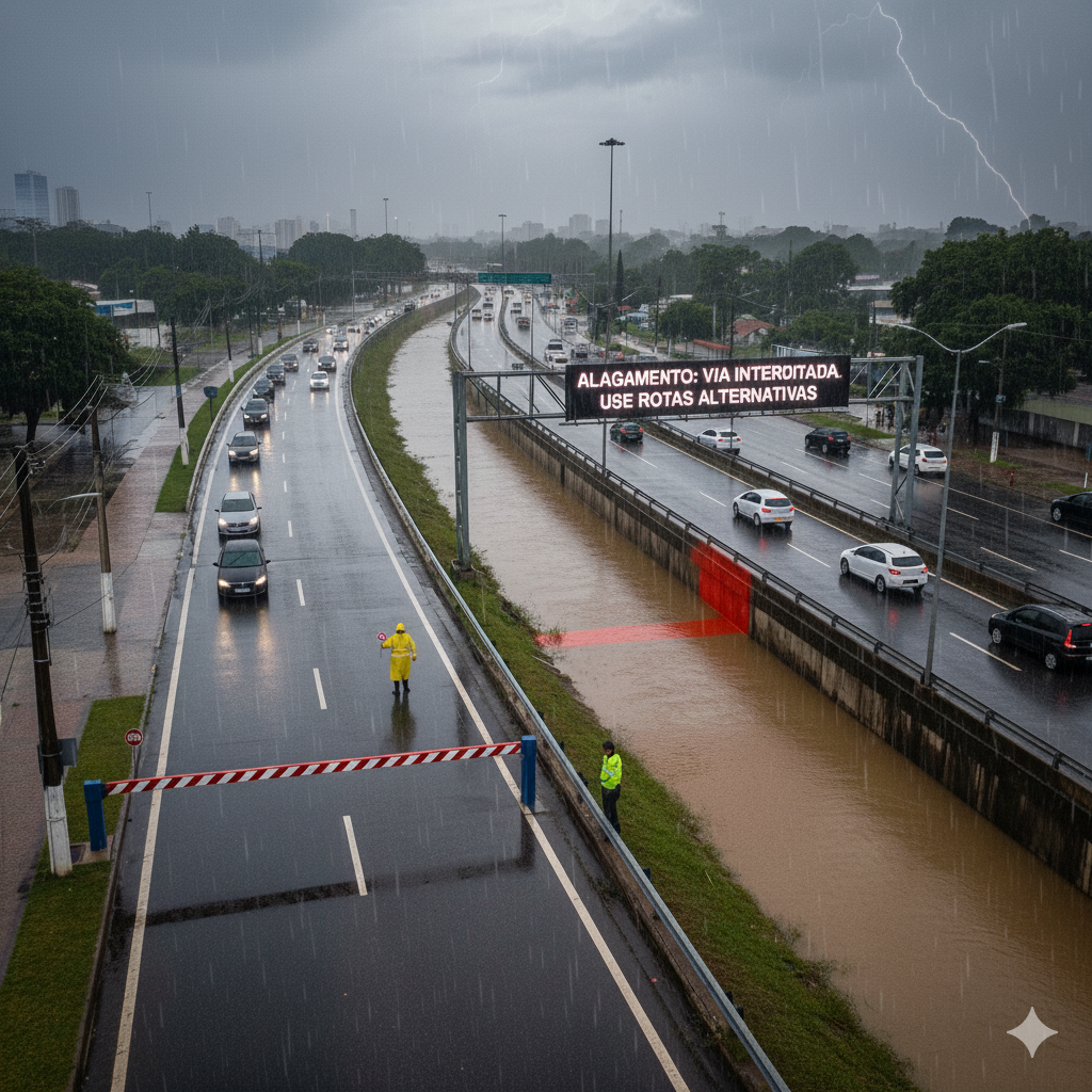 Prefeitura anuncia bloqueios preventivos na Marginal Botafogo e Rua 87 contra enchentes