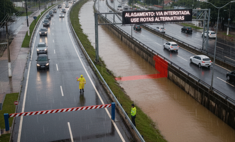 Prefeitura anuncia bloqueios preventivos na Marginal Botafogo e Rua 87 contra enchentes