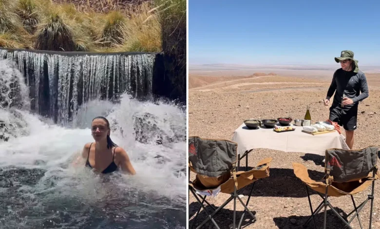 Alice Wegmann curte férias no deserto do Chile com namorado