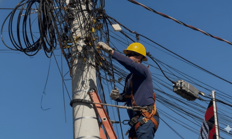 Fiação acumulada por anos vira 6 toneladas de lixo em um mês de operação