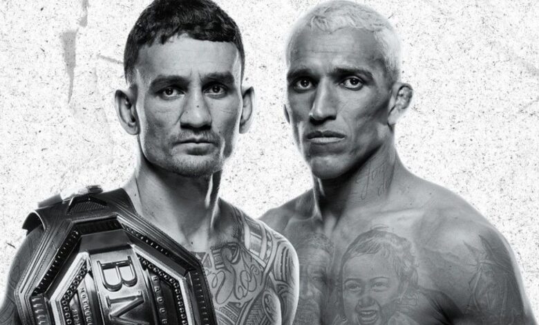 Charles Oliveira e Max Holloway se enfrentam neste sábado (7), às 23h (de Brasília) pelo cinturão BMF no UFC 326, em Las Vegas, nos Estados Unidos. O combate ocorre no peso-leve (até 70 kg) e coloca em disputa o título simbólico de lutador mais empolgante da organização.nO cinturão BMF é representado por uma cinta prateada, diferente dos cinturões dourados destinados aos campeões lineares e interinos do UFC. A premiação é associada a lutas consideradas marcantes dentro da organização.nnO título foi criado em 2019 após Nate Diaz se autoproclamar “Badass Motherfucker” (algo como “o mais durão”) e desafiar Jorge Masvidal, que vivia grande fase no peso-meio-médio.nA primeira disputa ocorreu entre os dois. Masvidal venceu o combate e recebeu o cinturão das mãos do ator Dwayne Johnson.nApós alguns anos sem disputas, o cinturão voltou a ser colocado em jogo em 2023, no UFC 291, quando Justin Gaethje venceu Dustin Poirier.nhttps://www.youtube.com/watch?v=mcgVsWLsswMnHolloway conquistou o título em 2024, no UFC 300, ao derrotar Gaethje em um combate que marcou o evento. Depois disso, o havaiano defendeu o cinturão contra o próprio Poirier.nNo UFC 326, o título será disputado entre dois atletas com marcas relevantes na organização.nCharles, de 36 anos, é o maior finalizador da história do UFC, enquanto Holloway, de 34 anos, detém o recorde de golpes significativos conectados.nFicha técnica de Charles do Bronxs x Max HollowaynnEvento: UFC 326nDisputa: cinturão BMF (peso-leve – até 70 kg)nData: sábado, 7 de junho de 2026nLocal: Las Vegas, Estados UnidosnHorário previsto: card principal a partir de 23h (de Brasília)nnhttps://stories.cnnbrasil.com.br/esportes/anderson-silva-ou-alex-poatan-presidente-do-ufc-crava-quem-e-o-maior/
