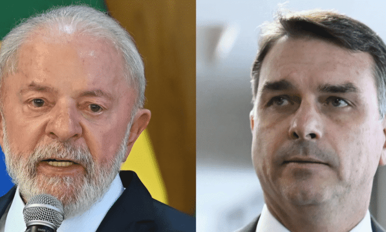 O presidente Luiz Inácio Lula da Silva (PT) e o senador Flávio Bolsonaro (PL-RJ), pré-candidatos ao Palácio do Planalto mais bem posicionados nas pesquisas de intenção de voto, visitam os Estados Unidos nesta semana, ambos com temas eleitorais no radar.nFlávio está em solo americano desde o início da semana. A principal agenda do pré-candidato foi um jantar com empresários realizado na casa de Marcelo Kayath, ex-executivo do Credit Suisse. O jantar em Miami aconteceu na noite da segunda-feira (4).nSegundo interlocutores de Flávio, o foco do senador foi apresentar aos empresários a agenda pró-mercado que pretende estabelecer se eleito, com desburocratização e redução da carga tributária. A ideia era atrair apoio e futuros investimentos para um hipotético governo. Entre os presentes, estiveram banqueiros, profissionais do mercado financeiro e grandes varejistas brasileiros.nEm outro momento, Flávio encontrou seu irmão Eduardo Bolsonaro (PL-SP) e tratou sobre a possibilidade de lançar o ex-deputado como suplente na disputa pelo Senado em São Paulo. O pré-candidato esteve acompanhado do presidente do PL, Valdemar Costa Neto, em parte das agendas.nnO retorno de Flávio Bolsonaro ao Brasil está previsto para quarta-feira (6), mesmo dia em que o presidente Lula deve embarcar para os Estados Unidos. A agenda de Flávio já estava prevista com certa antecedência, e não tem relação com a ida de Lula ao país, afirmam interlocutores.nA única agenda de Lula nos Estados Unidos será um encontro com o presidente dos Estados Unidos, Donald Trump, na quinta-feira (7). Devem aparecer na pauta da reunião o tarifaço norte-americano, o combate ao crime organizado e minerais críticos.nExiste a expectativa entre governistas de que o encontro de alto nível possa revigorar a imagem do mandatário e da gestão federal – impactada pela derrota histórica marcada que Senado impôs à indicação de Jorge Messias para o STF (Supremo Tribunal Federal).nAlém disso, acordos de cooperação em áreas como segurança pública e minerais críticos, temas considerados por aliados de Lula como relevantes para a corrida eleitoral, podem ser explorados pelo petista.nhttps://www.youtube.com/watch?v=j_wc2pbchkk